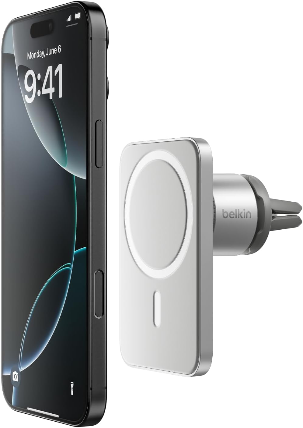 Belkin BoostCharge MagSafe Car Vent Mount for iPhone, Black, Adjustable Ball Joint
