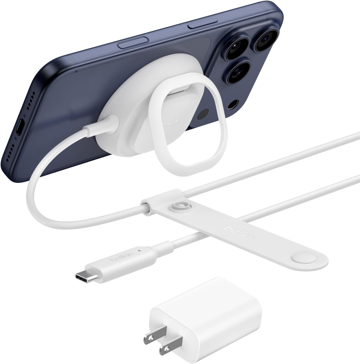 Belkin BoostCharge Magnetic Wireless Charger Pad, White, MagSafe Compatible