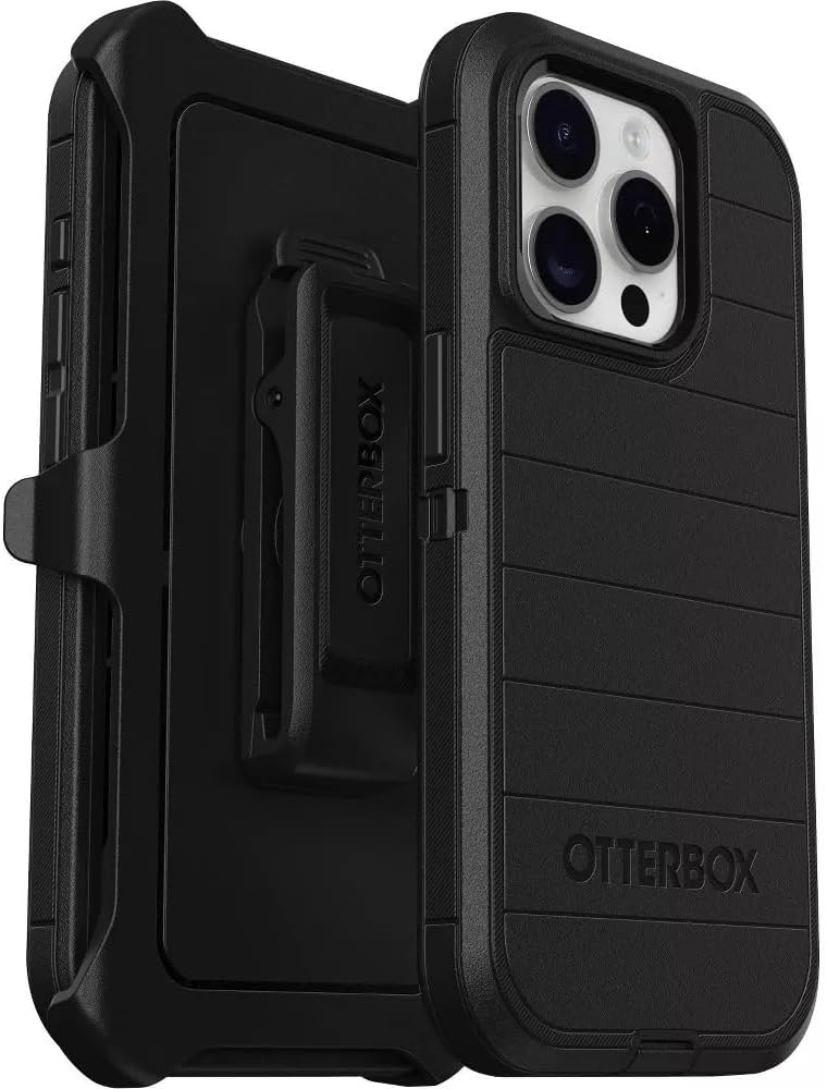 OtterBox Defender Series Case for Apple iPhone 15 Pro, Black, Multi-Layer Drop Protection with Holster Option